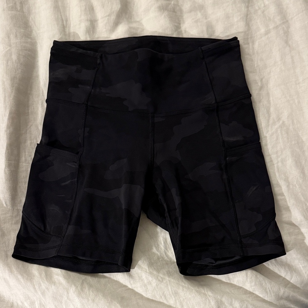 lululemon athletica Black Camouflage Women's Athletic Shorts